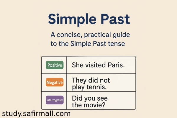 نمونه سوال گرامر simple past