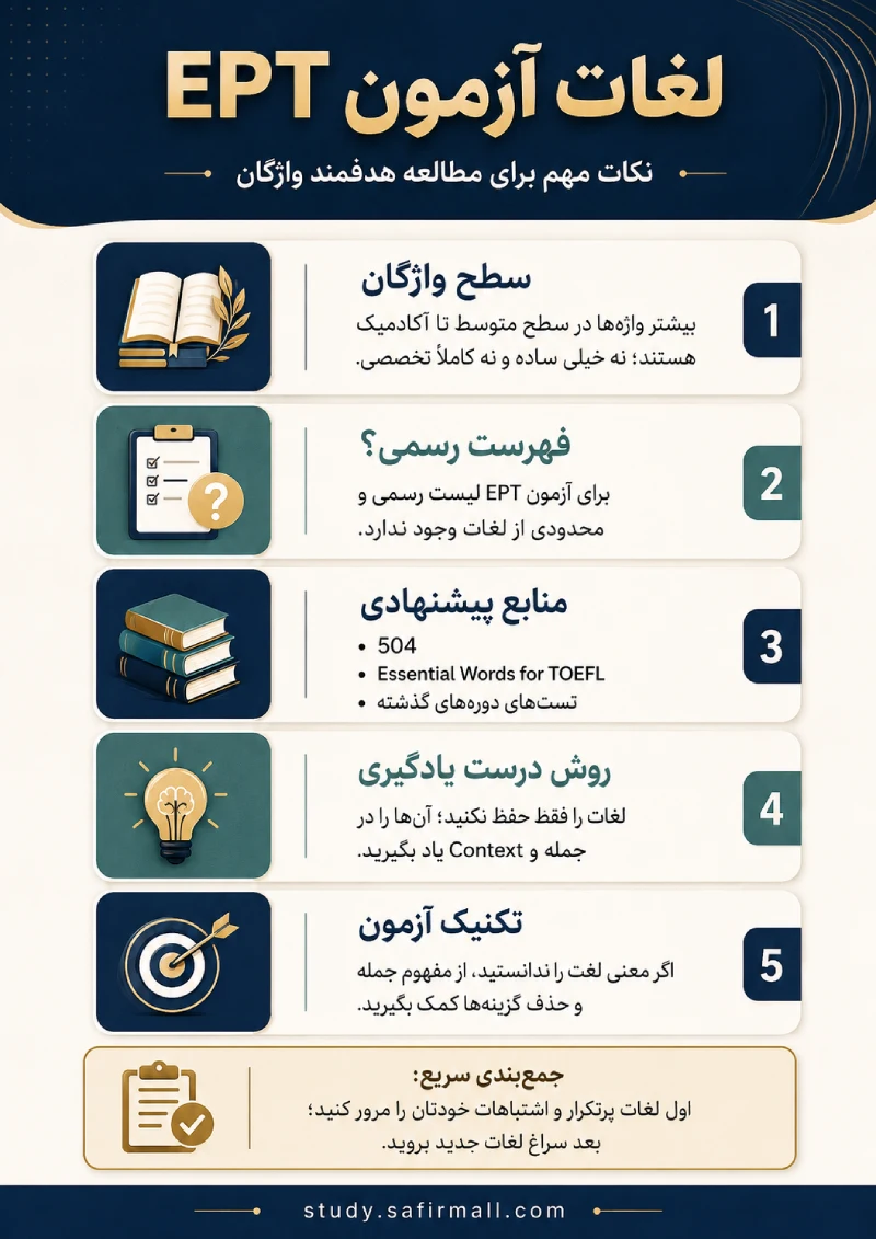 لغات آزمون ept