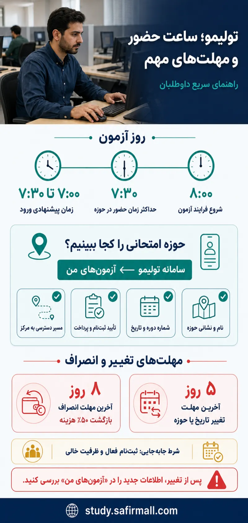 تاریخ آزمون تولیمو ۱۴۰۵